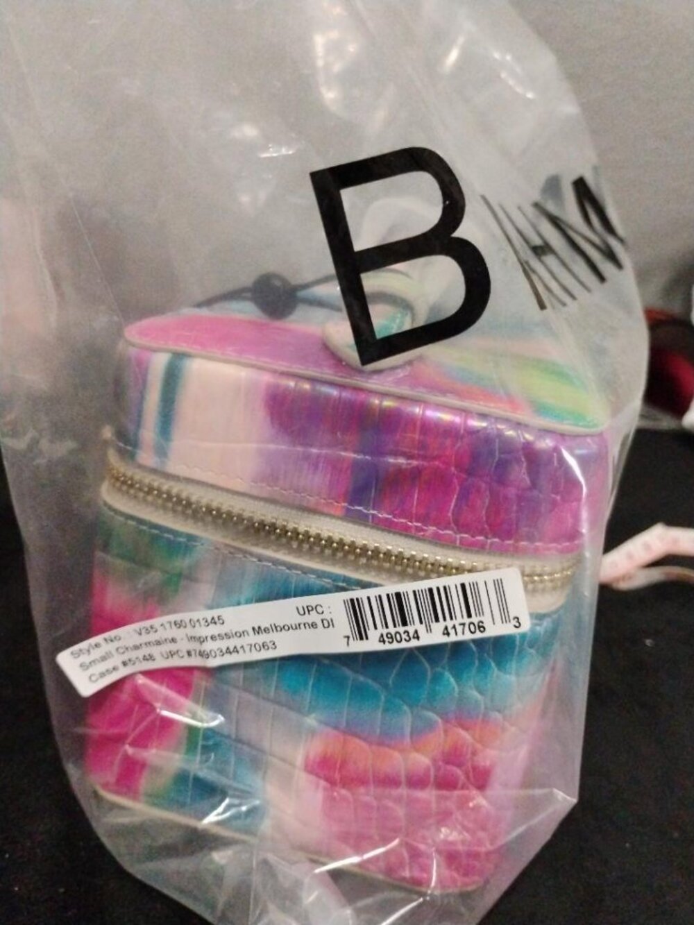 Brahmin Multicolor Impression Melbourne DI Iridescent Charmaine Travel Case NWT - Picture 10 of 11